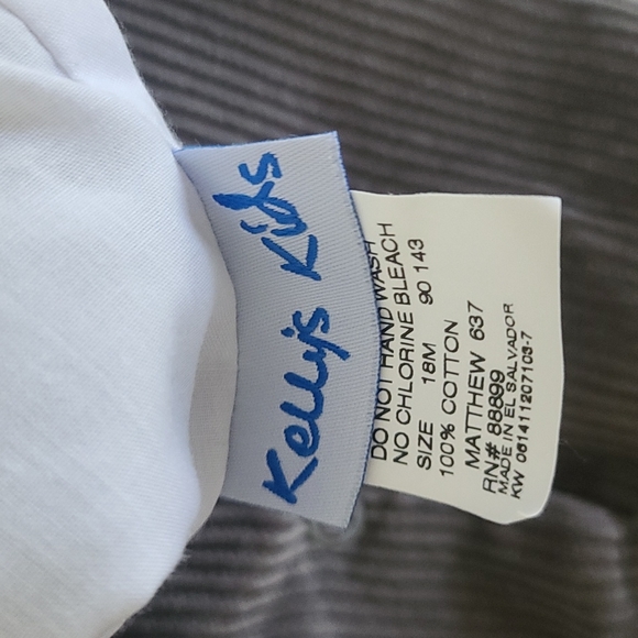 Kelly's Kids Boy's Raccoon Applique Grey Corduroy Jumper Size 18M - Picture 8 of 8